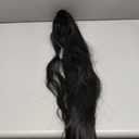 SAFIGLE Drawstring Ponytail Extension Long Hairpiece Reusable Heat Resistant Hair Extensions Easy Clip Design (Black)