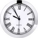 Hicarer 1-1/2 Inch (37 mm) Round Quartz Clock Insert Replacement Mini Quartz Movement Miniature Clock with Roman Numerals Fit 35 mm Diameter Hole White Dial (Silver Bezel)