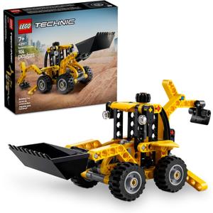 LEGO Technic Backhoe Loader Construction Toy - Building Toy Set for Boys and Girls, Ages 7+ - Educational Gift Idea for Kids Birthday with Usable Back Digger, Scoop, & Outriggers - 42197