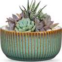 Plant Pots Indoor with Drainage Hole 6 inch Ceramic Plant Pot Grey Blue Succulent Pot Small Round Planters for Indoor Outdoor Plants Bonsai Bowl Decorative Flower Pots for Orchid Cactus Snake Plant