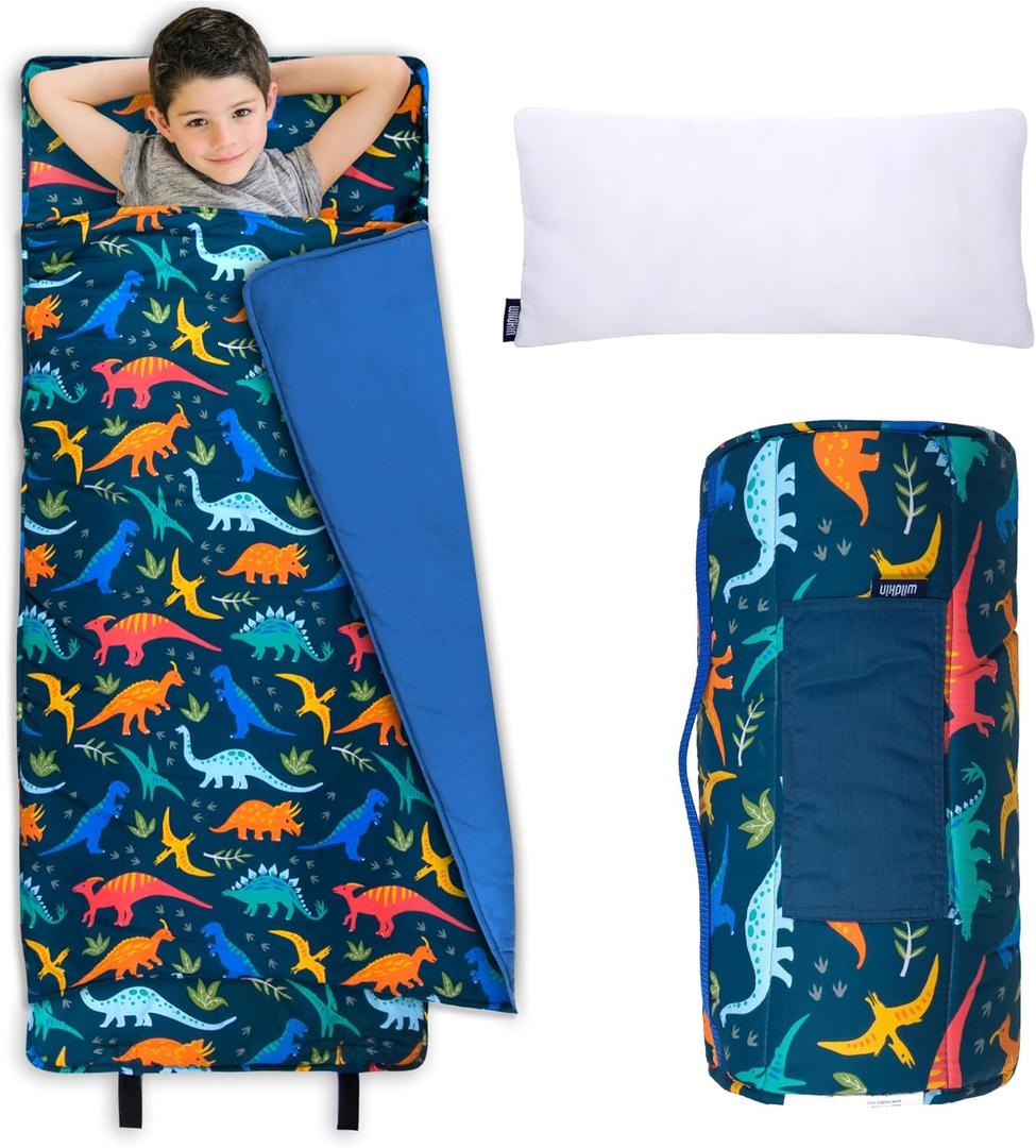 Wildkin Nap Mat with Pillow and Blanket, Preschool Rest Mat
Removable pillow, 50 x 20 in mat plus 40 x 31 in blanket, machine washable mat, ages 3-7 — preschool ready