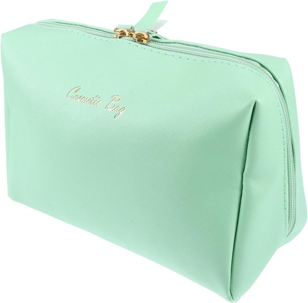 VOCOSTE Pack of 1 Women Portable Large Makeup Bag for Vacation Camping Travel Bathing Green