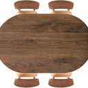 Oval Fitted Table Cloth Elastic Edged, Dark Brown Texture Wood Background Retro, Oval Table Cover for Picnic, Banquet, Home Kitchen, Fits 42"x60" Oval Tables
