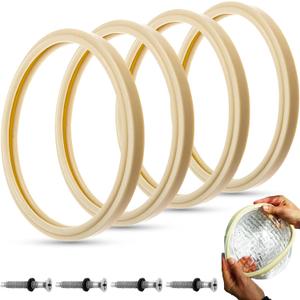 AR-PRO (4-Sets 8 3/8" Pool Light Lens Gasket and Stainless Pilot Screw - Exact Replacements for 79101600Z and 79104800 - Compatible with Pentair IntelliBrite, AmerLite and SAM Amerlite (Beige)