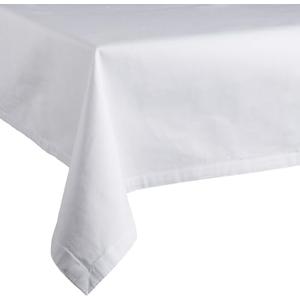Leading Linens 2 Pack 52 x 94 Inch Square White Polyester Tablecloth, Table Cover, Stain and Wrinkle Resistant, Washable for Dining Table, Wedding Reception, Banquet, Party