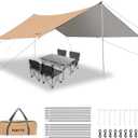 Hammock Rain Fly, 12x10FT Camping Tarp with Poles, Waterproof and Ultralight Survival Tent Tarp for Outdoors, Camping, Hiking, Picnic, Backpacking