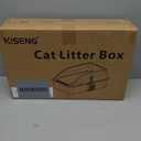 Stainless Steel Cat Litter Box, Extra Large XL Odor Free Metal Litter Box with High Sides Lid, Open Top Litter Pan Include Scoop Easy Cleaning Kitty Cat Box Anti-Urine Leakage, Non-Sticky