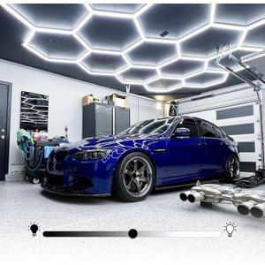 LZHOME LED Hexagon Garage Light: Upgraded 10-100% Dimmable Garage Hexagon Lights, 72 Packs LED Light, 79200LM Super Bright Honeycomb Lights for Gym Basement Hair Salon