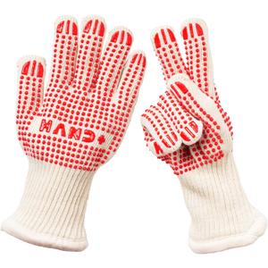 Hand+ Heat Resistant Oven Gloves (Size L/XL) 932F / 500C for BBQ Baking Cooking Smoker Fireplace Camping with Silicone Grip Thermo Dot Level 4 EN407 Certified