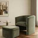 COLAMY 360 Swivel Accent Chair- Comfy Living Room Armchair No-Sag Foam & Sturdy Metal Base with Pillow, Fully Assembled Swivel Accent Single Sofa for Bedroom Living Room, Office, Brown (Set of 1)