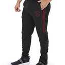Zubaz Men's NFL Track Pant, S, Black Red