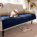 Fuzzy Soft Pet Couch Covers for Sofa 3 Cushion, Pet Friendly Soft Dog Bed Covers Sofa Cover Washable (Navy Blue, 33" x 75" 1 Pack)