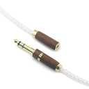 3.5mm 1/8" TRS Male and 6.3mm 1/4" Adapter to 4.4mm Balanced Female Headphone Audio Adapter Walnut Wood Shell Cable 8 Cores 6N OCC Copper Single Crystal Silver Plated Wire