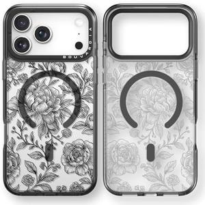Bouvardia for iPhone 17 Pro Max Case, Compatible with Magsafe, Cute Girly Design for Women, Shockproof & Aesthetic, Floral: Peonies