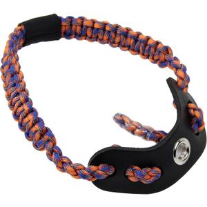 SUNYA Archery Bow Wrist Sling, 550 Paracord Strap Comfortable on Hand.100% Full Grain Leather Yoke, Multiple Camo Colors.Fit Compound Bow Stabilizer & Recurve. (Lava 35)