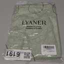 LYANER Women's Square Neck Shirred Eyelet Embroidered Puff Short Sleeve Ruffle Trim Blouse Crop Top (Green, L)