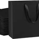 BagDream 12.5x4.5x11 25Pcs Gift Bags Heavy Duty Kraft Black Paper Bags with Handles, Sturdy Large Paper Gift Sacks for Shopping, Retail, Merchandise, Wedding Party Favor, Black