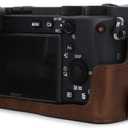 Megagear MG1808 Ever Ready Leather Camera Half Case Compatible with Sony Alpha A6600 - Dark Brown