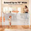 70 Inch Wide Retractable Baby Gate for Doorways, Extra Long Dog Gate Indoor Pet Gate Retractable Gate Outdoor Gates for Decks, Extra Long Baby Gates for Large Openings, White