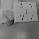 20Ft Long Extension Cord, Flat Plug Power Strip with 8 Outlets & 4 USB Ports (2 USB C), Wall Mountable Surge Protector, Desk Charging Station for Home Office, College Dorm Room Essentials (White)