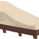 Vailge Waterproof Patio Chaise Lounge Cover, 600D Heavy Duty Outdoor Lounge Chair Covers,UV Resistant Patio Furniture Covers,Small,Beige & Brown