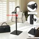 Two Tiers Handbag Display Stands - 2PCS Black Stainless Steels Purse Stand Holder Adjustable Height Display Rack for Retail Luxury Bag Organizer Home Store Boutique Retail Closet