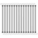 HOXWELL 21" Rubber Bungee Cords with Hooks, 100% EPDM Bungee Cord with 150% Max Stretch, Heavy Duty Bungee Straps for Securing Tarps, Canvases, Cargo, Motorcycle, Weatherproof, Pack of 20