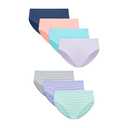 Hanes Girls' Underwear Hipsters, 7-Pack, Pure Comfort Microfiber Hipster Panties for Girls, Assorted 14 Y