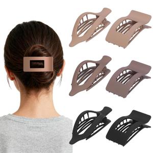 2 x 6 Pack Flat Hair Clips for Women Girls, French Flat Claw Clips for Think Hair Thin Hair with Strong Hold, Non-Slip, Matte Classic Barrettes for All Hair Styling (Black, brown, yellow)