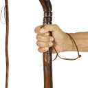 Vive Wooden Walking Stick for Hiking - Handcrafted, Waterproof, with Leather Wrist Strap - Wood Staff for Balance, Women, Men, Seniors - Non-Slip Tip for Safety, 55 Inches