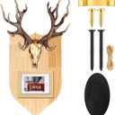 European Mount Plaque - Deer Head Wall Skull Hanger and Antler Mounting Kit - Iron Buck Picture Frame for Christmas Winter Gifts Decoration