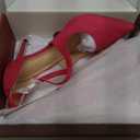 COLETER Womens 4" Pointed Toe D'Orsay Pumps Stilettos High Heel Crossed Ankle Strap Dress Shoes (10.5, Hot Pink Suede)