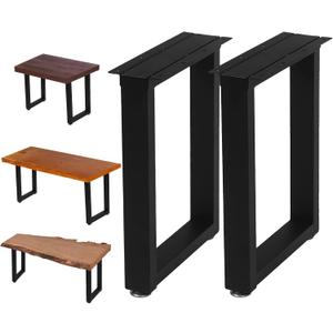 NXN-HOME 19'' Tall Square Metal Table Legs for Furniture, Bench Legs, Coffee Table Legs, Set of 2 Mid Century Home DIY Projects Black Furniture Legs(19”H x 12.6”W)