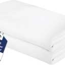 Royale Linens Queen Flat Sheet - Ultra Soft Brushed 1800 Microfiber Flat Sheets Only - Wrinkle Free & Stain Resistant - Hotel Quality Top Sheet for Bed (Queen, White)
