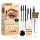 Eyelash & Eyebrow Color Kit, 2 in 1 Professional Lash & Brow Color Kit, Easy to Use with Natural Results, DIY Hair Coloring Eye Lash & Eye Brow Set for Beginner Salon Beauty 7ml (Brown/Light Brown)