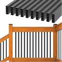 HZIU 26 Pack Deck Balusters 32'' Bow Baluster, Black Metal Deck Spindle and Stairs Railing with Screws,Hollow Rectangle Deck Balusters for Deck Railing Porch,(32x1.2x0.4Inch)