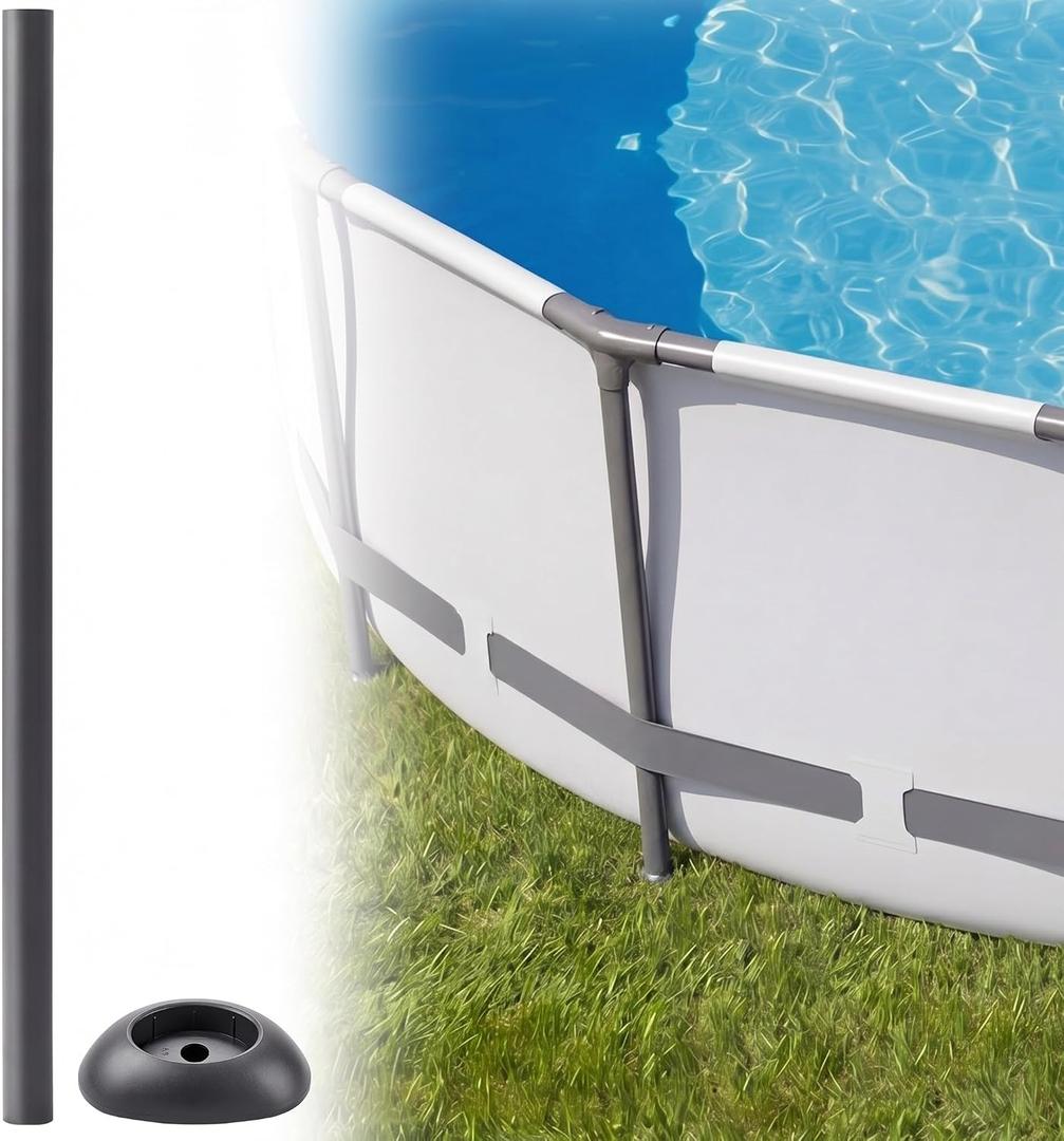 Vertical Pool Leg and Caps Replacement Oval Frame Support Bar Compatible with Coleman Power Steel 18ft x 48in Above Ground Swimming Pools 2022-24 Models