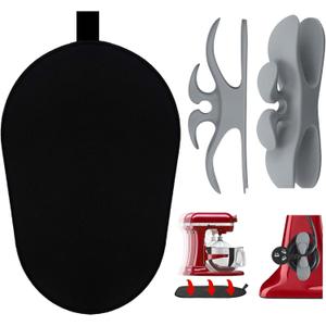 Sliding Mat for Kitchenaid Mixer with 2 Grey Kitchen Accessories, Mover Slider Mat Pad for 5-8 Qt Bowl-Lift Stand Mixer, Kitchen Appliance Slider Mat Compatible with Professional 600 Stand Mixer