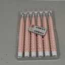 Pink Easter Flameless Taper Candles Pastel Flickering with Remote Timer, 3D Wick LED Spiral Wedding Candles Battery Operated 6 Pack Real Wax Home Birthday Spring Easter Decorations