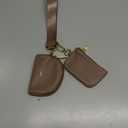 Kattee Mini Leather Wristlet Wallets for Women, Zip Around Dual Pouch Keychain Wristlet Detachable Coin Purse Change Pouch (Khaki)