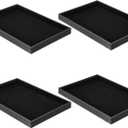 Quelay Stackable Jewelry Tray Jewelry Organizer Tray Showcase Display Empty Plate Bracelet Ring Earring Organizer (Black)