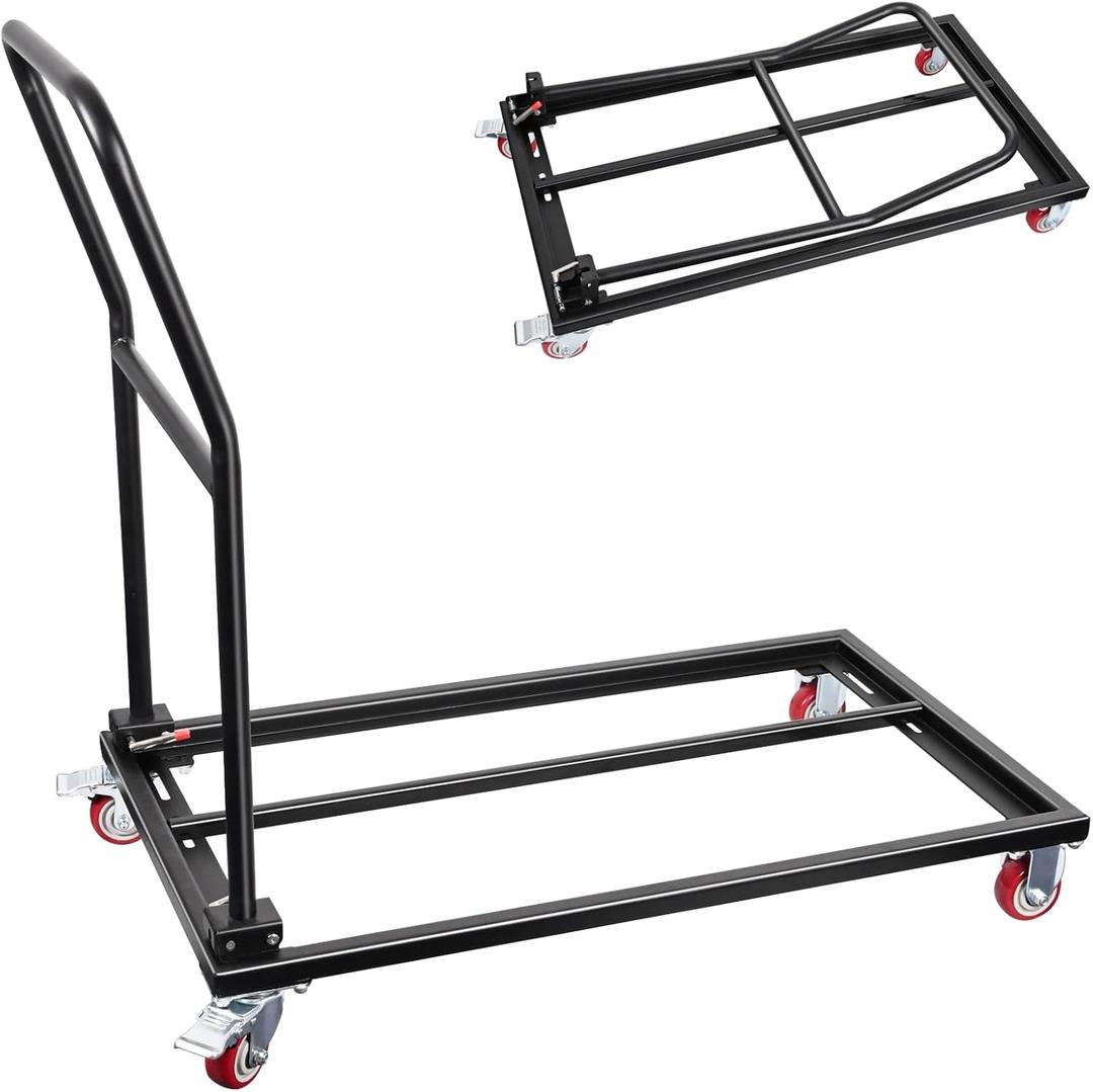 Folding Chair Dolly Hold Up to 1500LBS, Thickened Heavy-Duty Steel L-Shaped Cart, Used at Party Events and Rental Furniture Events to Store and Transport Plastic, Wood and Resin Chairs Black