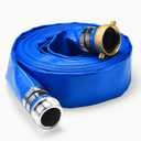 2" x 50 ft Discharge Hose for Swimming Pools, Heavy Duty PVC Lay Flat Water Backwash Hose,Durable Pool Drain Hose with Aluminum Pin Lug Fittings for Water Pump And Filters