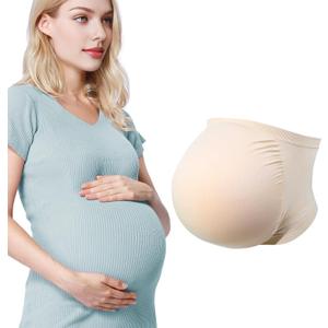 Fake Pregnancy Belly, Fake Pregnant Belly Memory Foam Artificial Baby Bump Costume for Tv Props Big Santa Belly Party, Medium(5-7Months)