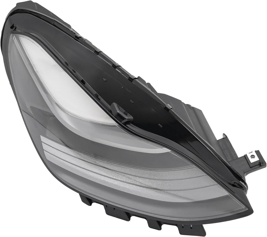 Headlight Lamp, Headlight For Tesla Model 3/Y 2021 2022 2023, Matrix LED Front Right Passenger Side Headlamp, Clear Lens Black Housing, Direct Replacement Perfect Fit Original Car (Right)