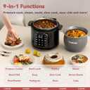 CARORI 9-in-1 Electric Pressure Cooker 6 Qt, Dual Inner Pots, Stainless Steel Pot and Non-Stick Pot, 12 Preset Cooking Programs with IMD Touchscreen, Safe Vent, Slow Cook, Rice Cook, Steam, Black