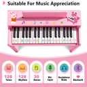 Kids Piano Keyboard, 37 Keys Wooden Digital Piano for Kids with Bench,Song Book, DIY Stickers, Cover, Education Creative Musical Instruments Toy for Boys & Grils Gifts