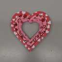 4 Pcs Valentine's Day Decor Double-Sided Wooden Table Decorations Sweet Love Heart Signs Red Lips Tiered Tray Ornaments for Wedding Anniversary Party