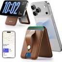 ESR Geo for Magsafe Wallet with Full Find My Functionality,5 Card-Holder, RFID Blocking, Magnetic Wallet for iPhone 17/16/15/14/13/12 Series, with Adjustable Stand, Brown