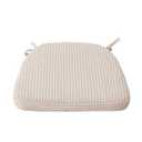 HIGOGOGO D-Shaped Chair Pads Cushions for Dinner Chairs, 17 x 16 Inch Supportive Cushion with Ties, Removable Overstuffed Chair Cushion, Set of 1, Beige